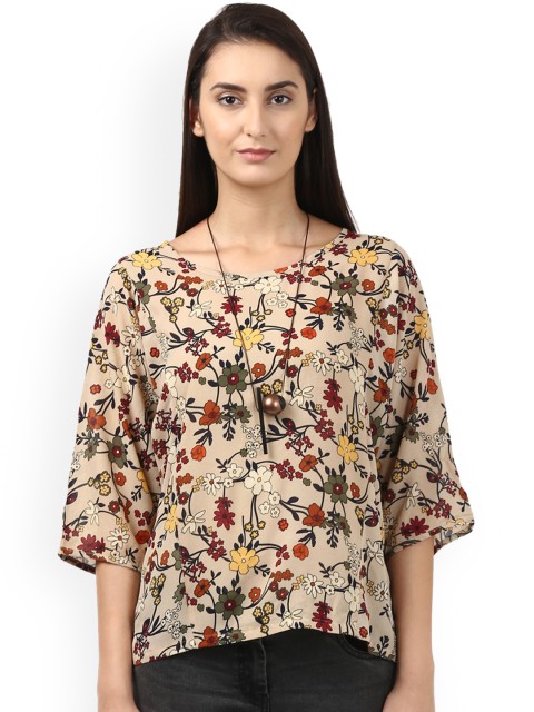 

Park Avenue Women Beige Printed Top