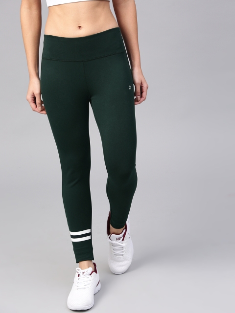 

HRX by Hrithik Roshan Women Green Solid Tights