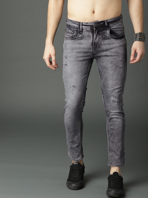 

Roadster Men Grey Skinny Fit Mid-Rise Mildly Distressed Stretchable Jeans