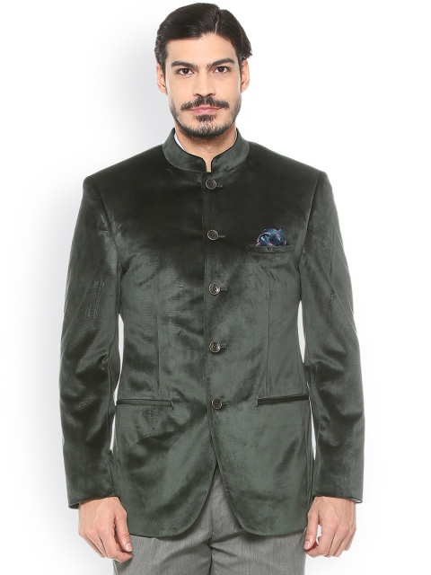 

Allen Solly Men Olive Green Solid Regular Fit Blazer