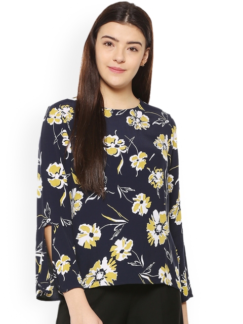 

Van Heusen Woman Women Navy Blue Printed Top