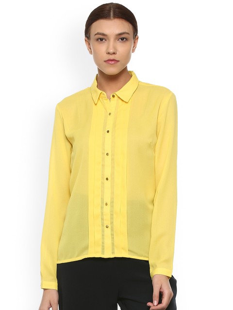 

Van Heusen Woman Yellow Regular Fit Solid Casual Shirt