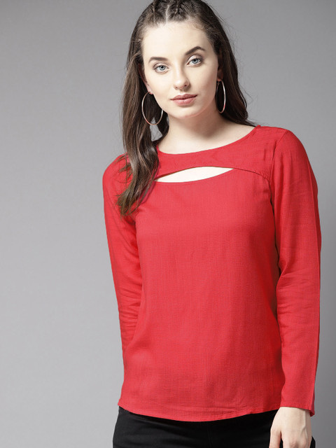 

HERE&NOW Women Red Solid Top