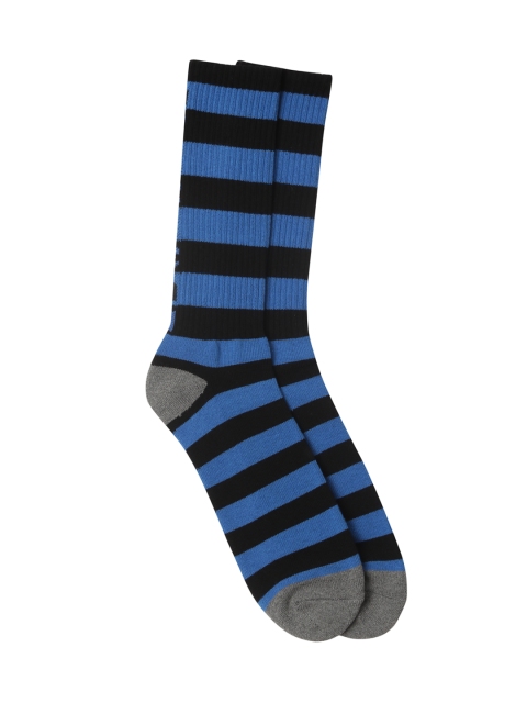 

AMERICAN EAGLE OUTFITTERS Men Black & Blue Striped Above Ankle Length Socks