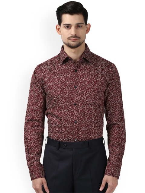 

Next Look Men Maroon Slim Fit Printed Formal Shirt