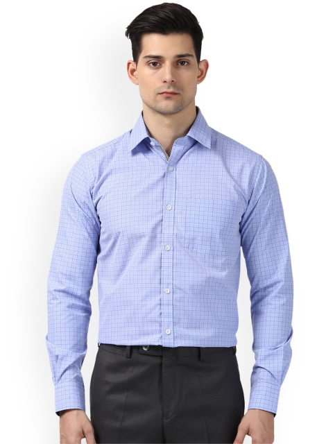 

Next Look Men Blue Slim Fit Checked Formal Shirt