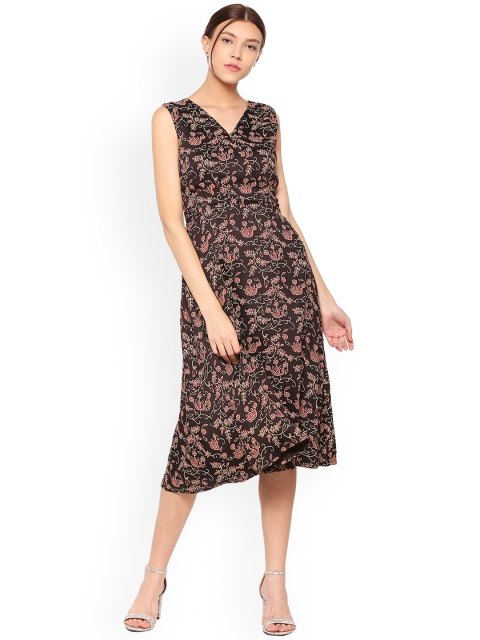 

Allen Solly Woman Brown Printed Wrap Dress