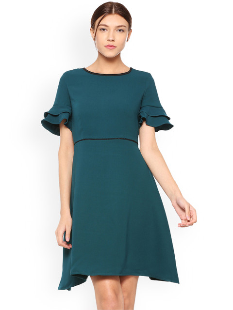

Allen Solly Woman Green Solid Fit and Flare Dress