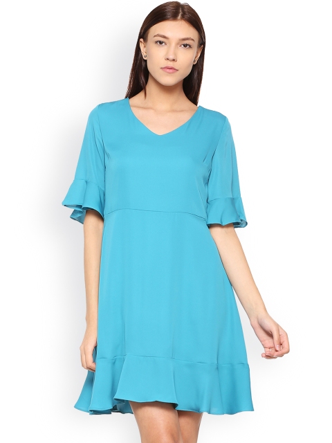 

Allen Solly Woman Blue Solid Fit and Flare Dress