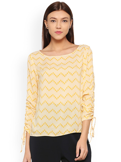 

Allen Solly Woman Orange Printed Top