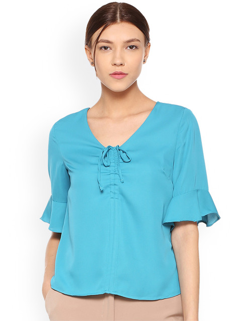 

Allen Solly Woman Blue Solid Top