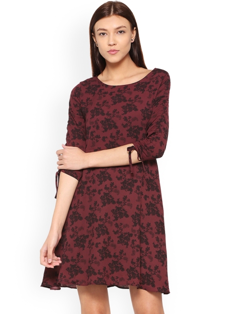 

Allen Solly Woman Maroon Printed Fit and Flare Dress