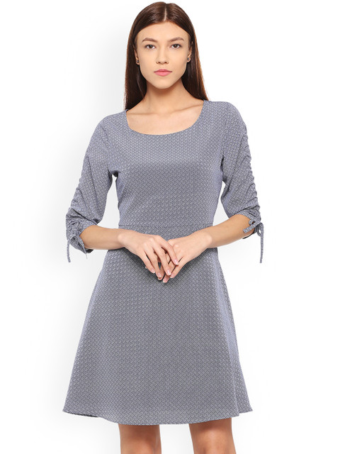 

Allen Solly Woman Grey Printed Fit and Flare Dress