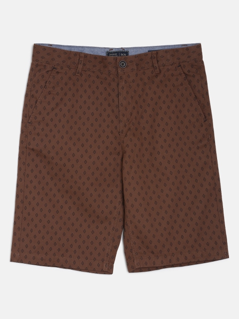 

Indian Terrain Boys Brown & Black Printed Regular Shorts