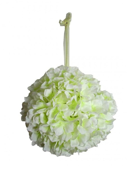 

Fourwalls White Artificial Synthetic Hanging Hydrangea Flower Ball