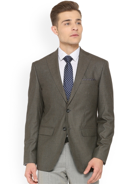 

Peter England Men Grey Self design Slim Fit Blazer