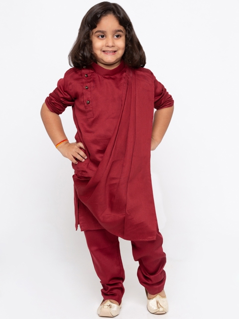 

JBN Creation Boys Maroon Solid Kurta with Pyjamas