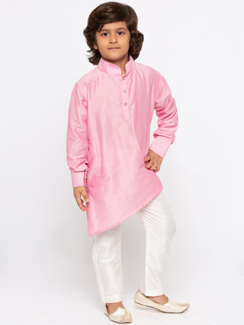 

JBN Creation Boys Pink & Off-WhiteSolid Kurta with Pyjamas