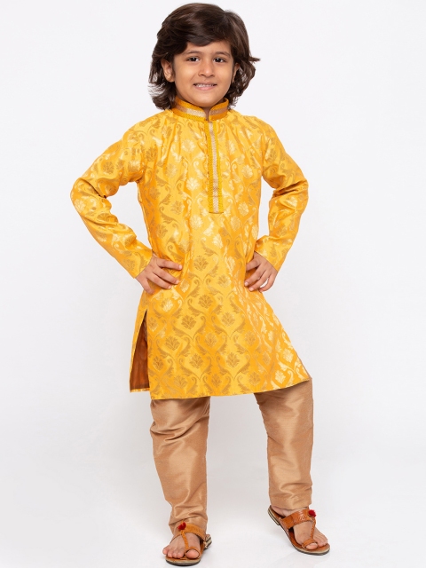 

JBN Creation Boys Mustard & Gold-Coloured Printed Kurta with Pyjamas