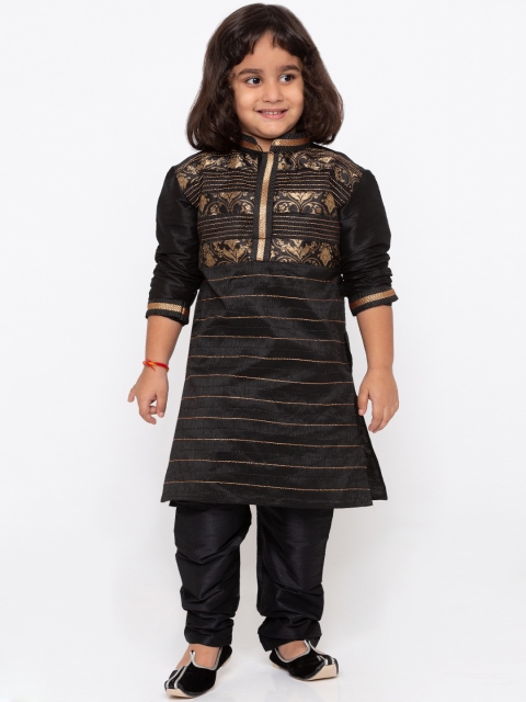

JBN Creation Boys Black Printed Kurta with Pyjamas