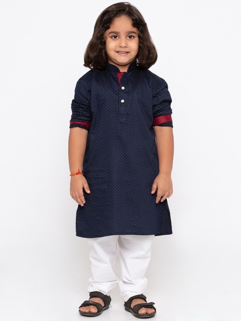 

JBN Creation Boys Navy Blue & White Printed Kurta with Pyjamas