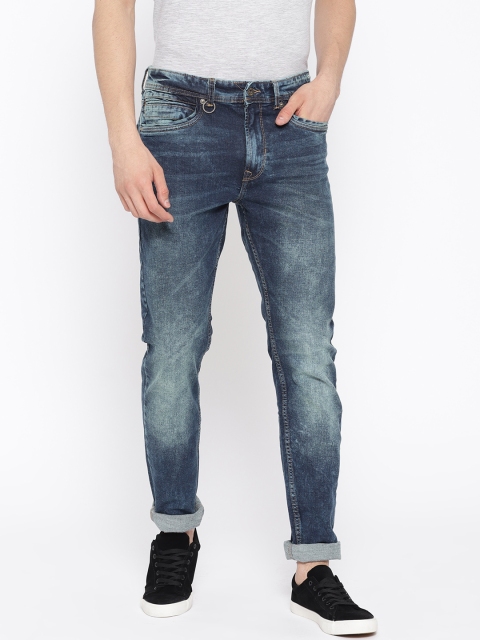 

Peter England Casuals Men Navy Blue Tapered Fit Mid-Rise Clean Look Jeans