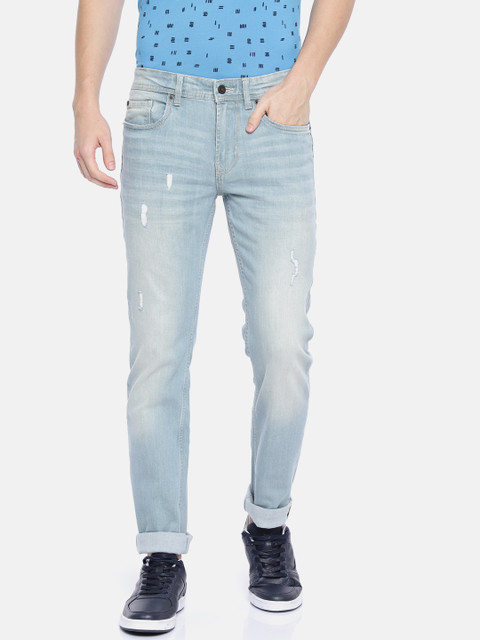 

Peter England Casuals Men Blue Slim Fit Mid-Rise Mildly Distressed Stretchable Jeans