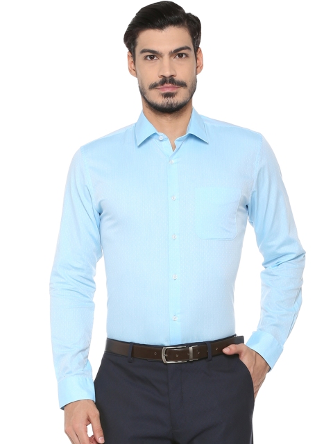 

Peter England Men Blue Slim Fit Self Design Formal Shirt