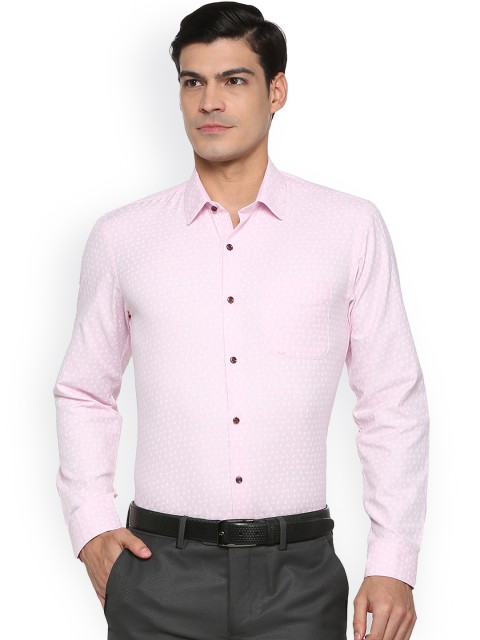 

Peter England Men Pink Slim Fit Printed Formal Shirt