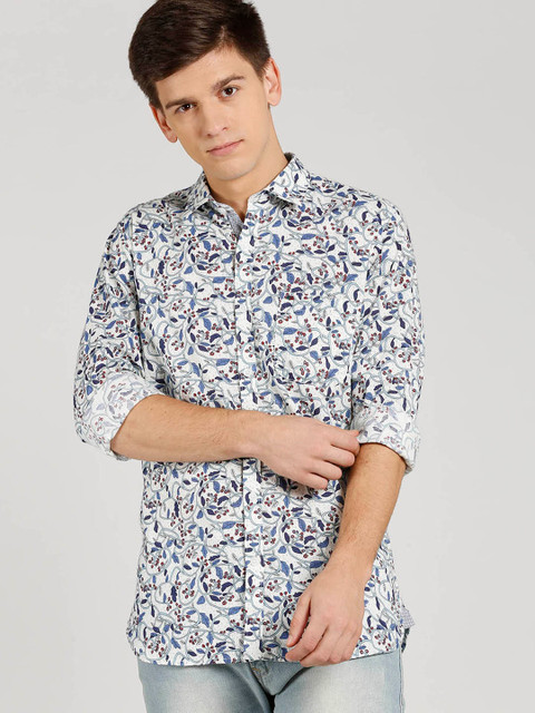 

Peter England Casuals Men Blue Slim Fit Printed Casual Shirt