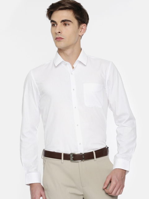 

Peter England Men White Nuvo Fit Checked Formal Shirt