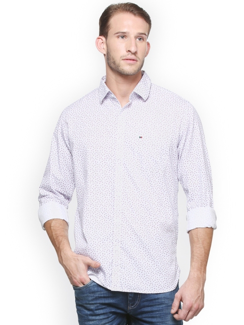 

Peter England Casuals Men White & Pink Slim Fit Printed Casual Shirt