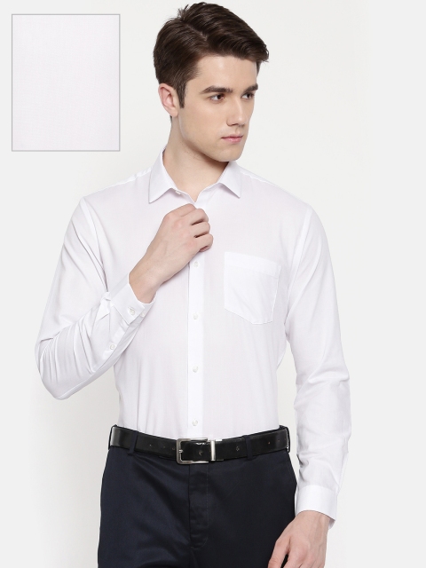 

Peter England Men White Slim Fit Solid Formal Shirt
