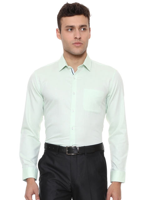 

Peter England Men Green Regular Fit Checked Formal Shirt
