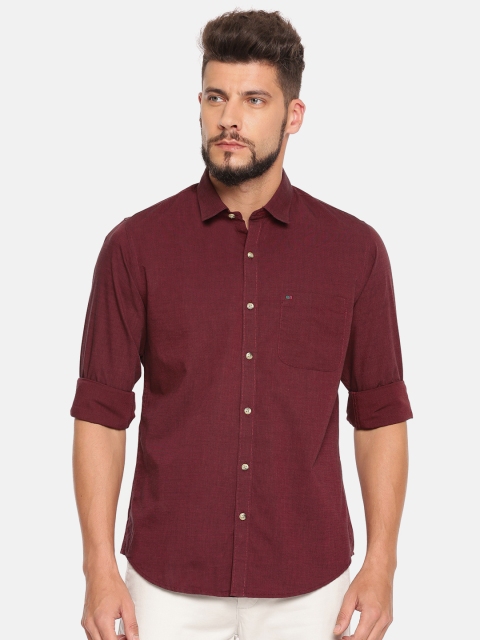 

Peter England Casuals Men Maroon Slim Fit Solid Casual Shirt