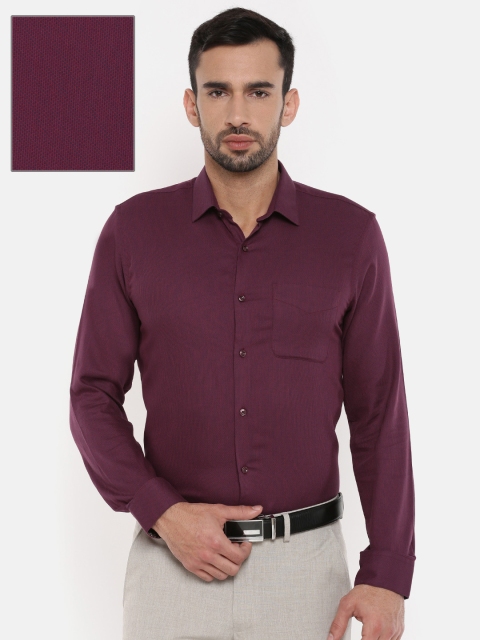 

Peter England Men Maroon Slim Fit Self Design Formal Shirt