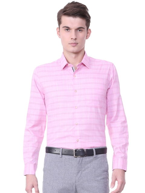 

Peter England Men Pink Regular Fit Checked Formal Shirt