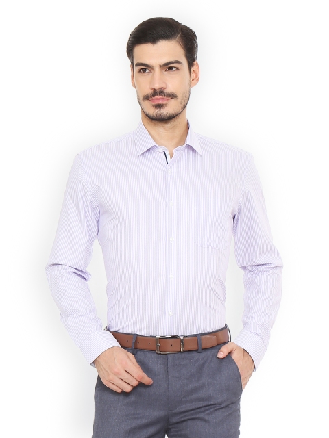 

Peter England Men White Regular Fit Striped Formal Shirt