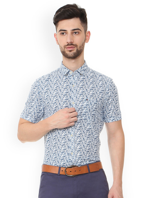 

Peter England Casuals Men Blue Slim Fit Printed Casual Shirt