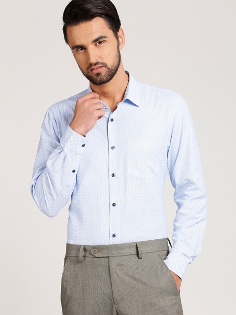 

Peter England Men Blue Slim Fit Printed Casual Shirt