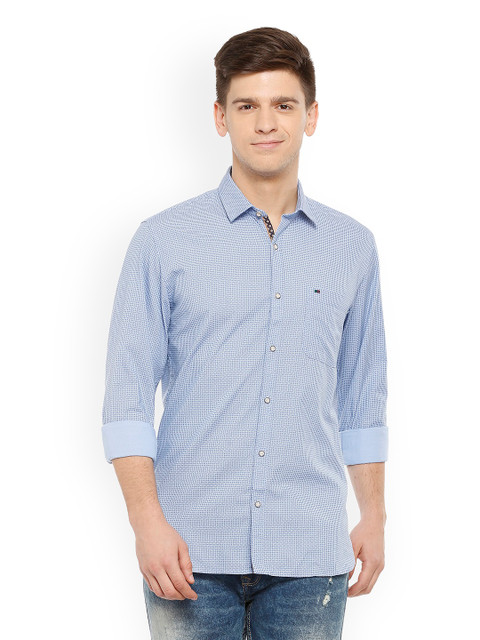 

Peter England Casuals Men Blue Slim Fit Printed Casual Shirt