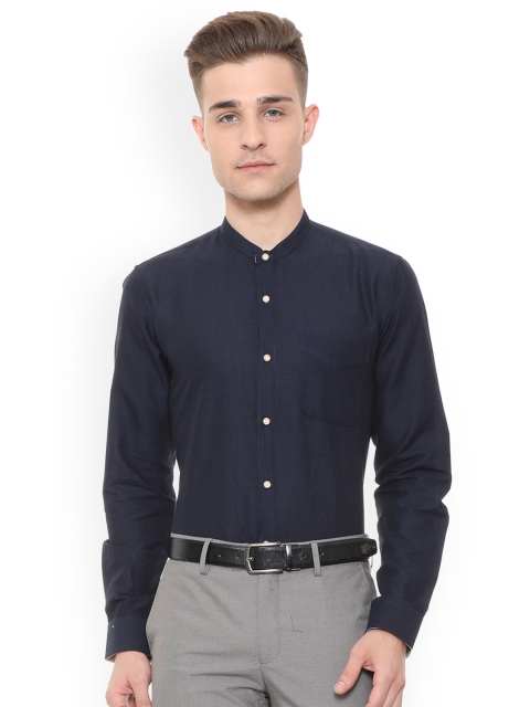 

Peter England Men Navy Blue Slim Fit Solid Formal Shirt