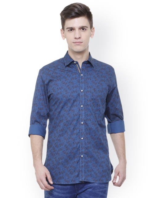 

Peter England Casuals Men Navy Blue Slim Fit Printed Casual Shirt