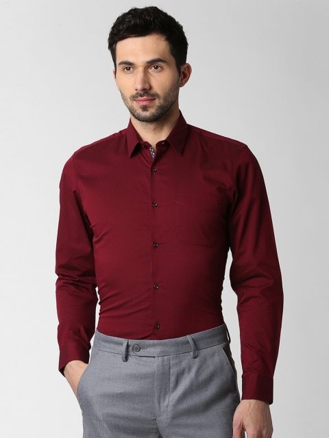 

Peter England Men Maroon Slim Fit Self Design Formal Shirt