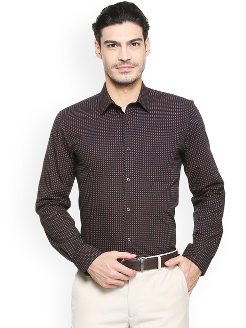 

Peter England Men Red Slim Fit Printed Formal Shirt