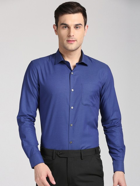 

Peter England Elite Men Blue Slim Fit Printed Casual Shirt