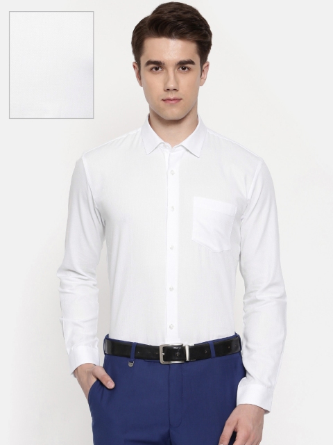 

Peter England Men White Slim Fit Self Design Formal Shirt