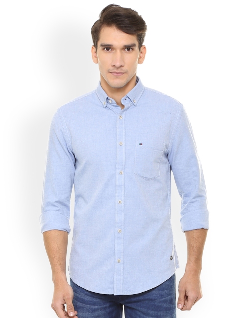 

Peter England Casuals Men Blue Slim Fit Solid Casual Shirt