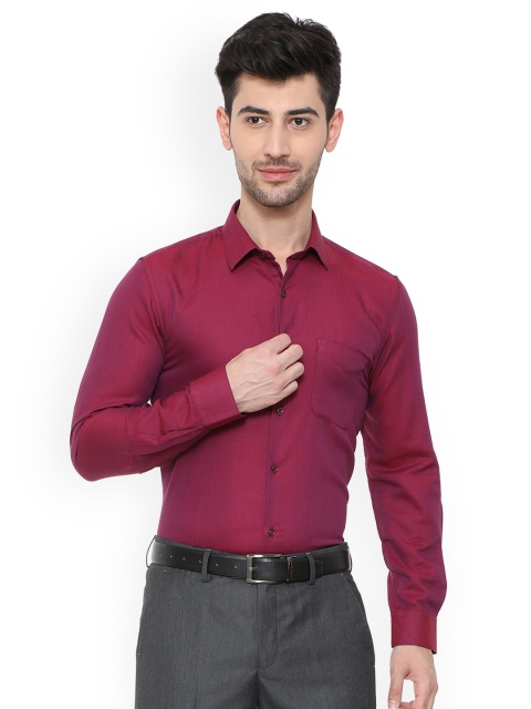 

Peter England Men Maroon Slim Fit Self Design Formal Shirt