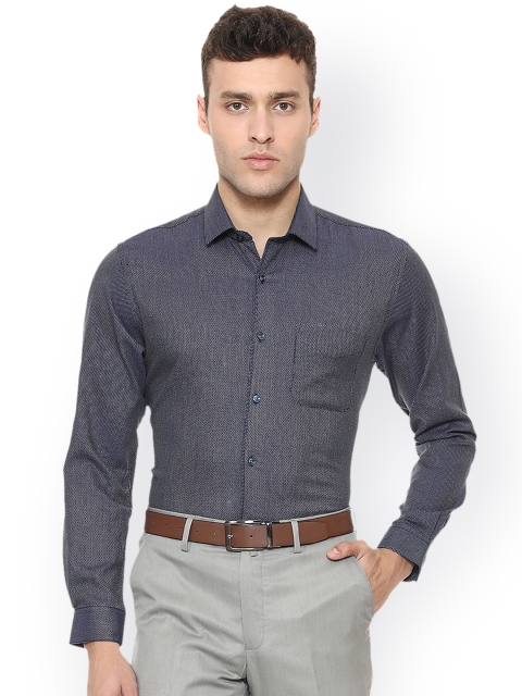 

Peter England Men Navy Blue Slim Fit Printed Formal Shirt